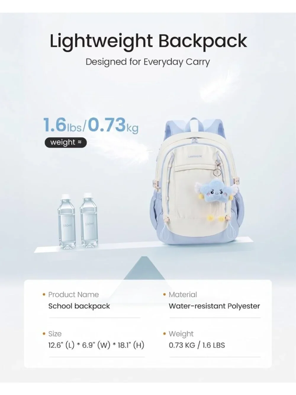 Cute School Backpack for Teen Girls, Stylish Bookbag for Students, Durable